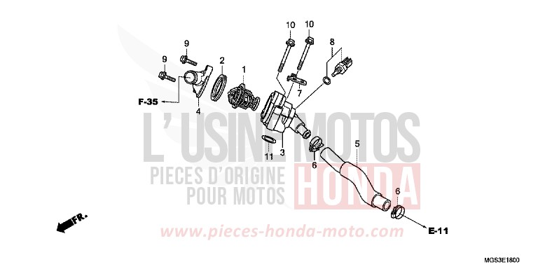 THERMOSTAT de NC700X Boîte Méca DEGITAL SILVER METALLIC (NHA30) de 2012